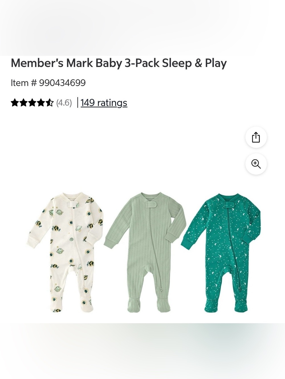 Carter's Green Multi 3-Pack Footed Sleepers